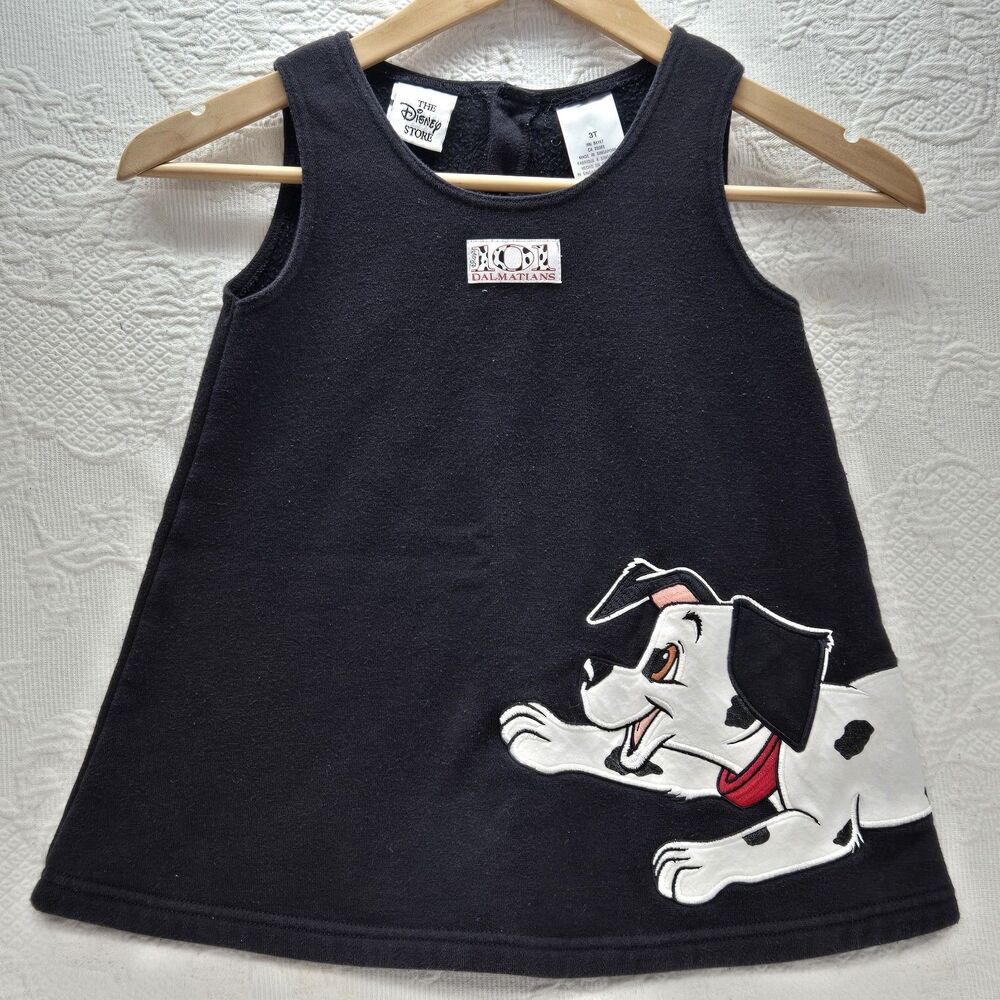 Vintage 90s Disney 101 Dalmatians 3T Toddler Embroidered Patch Dress Collectable - Picture 1 of 6